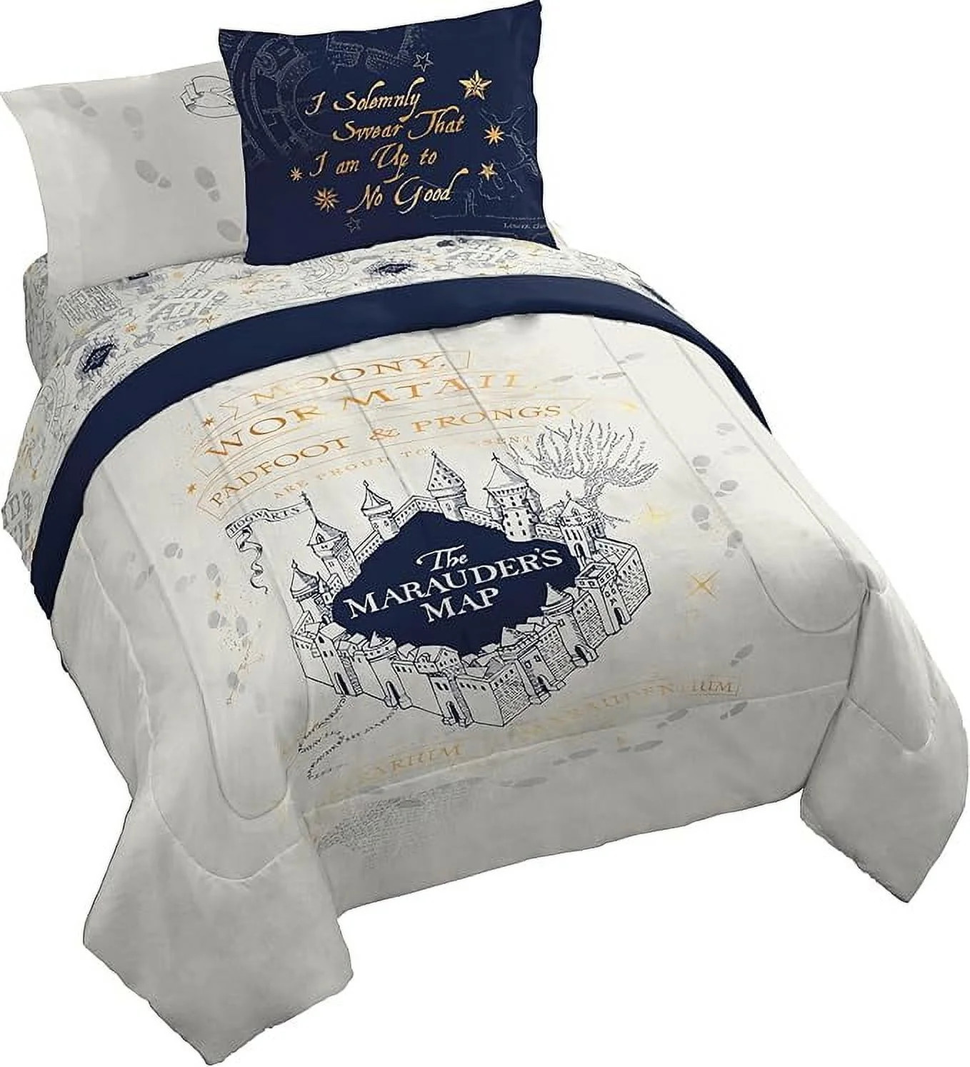 Harry Potter Merry Marauders 7 Piece Queen Size Bed Set with Shamss | Walmart (US)