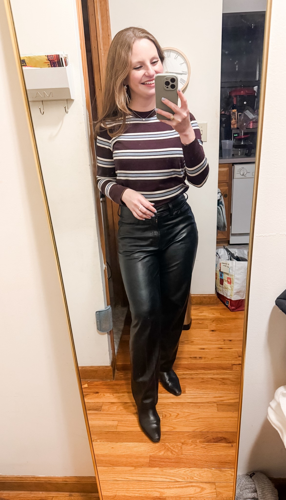 Love this professional look with my new Mango sweater and leather pants! Sweater runs tts. 

#LTKootd #LTKmorningroutine