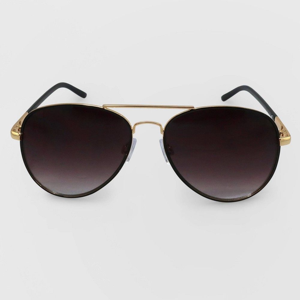 Women's Aviator Metal Silhouette Sunglasses - Wild Fable Black | Target
