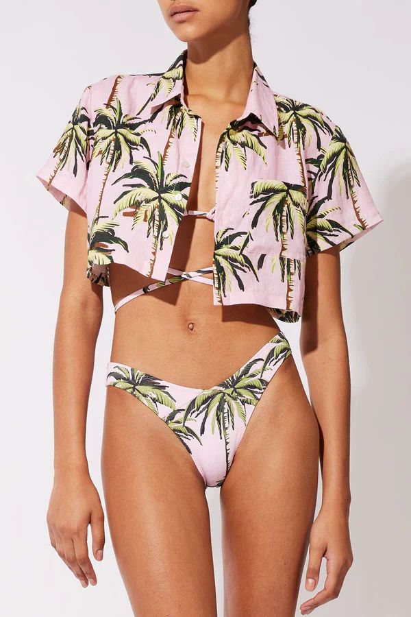 PALM TREE CREW X S&S The Cropped Cabana Shirt PALM TREE PRINT | Solid & Striped