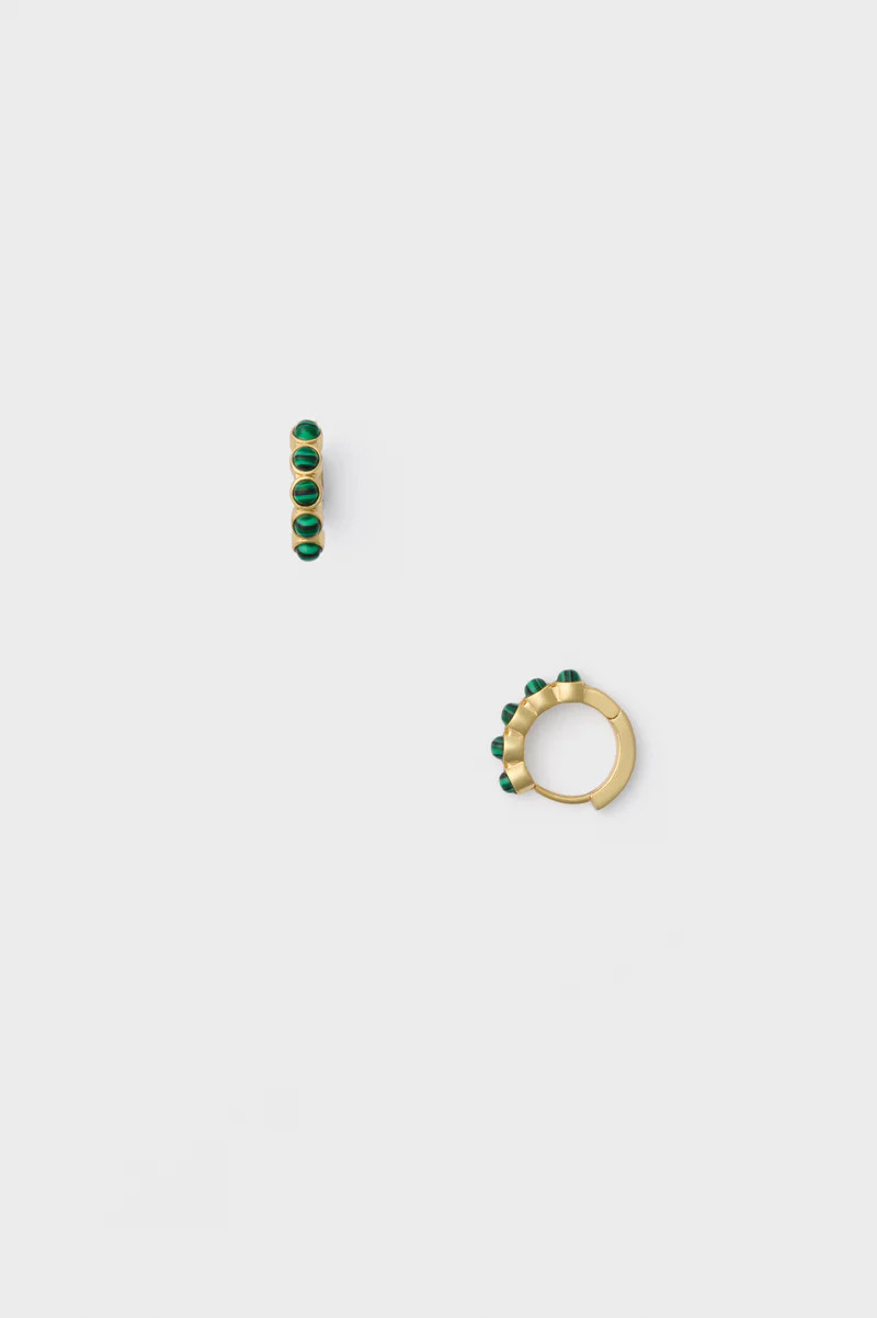 Malachite Huggie Hoop Earrings | Tuckernuck (US)