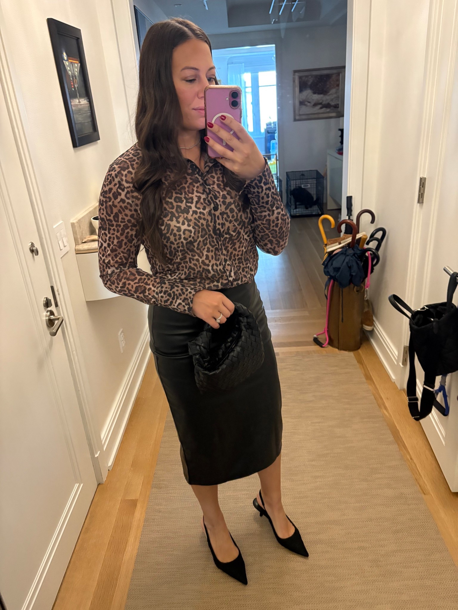Love a good pencil skirt - especially when it’s leather. Which of course cheetah goes best with. 
Shirt - large
Skirt - large
Shoes - true to size 

#LTKSaleAlert #LTKSeasonal #LTKFindsUnder50
