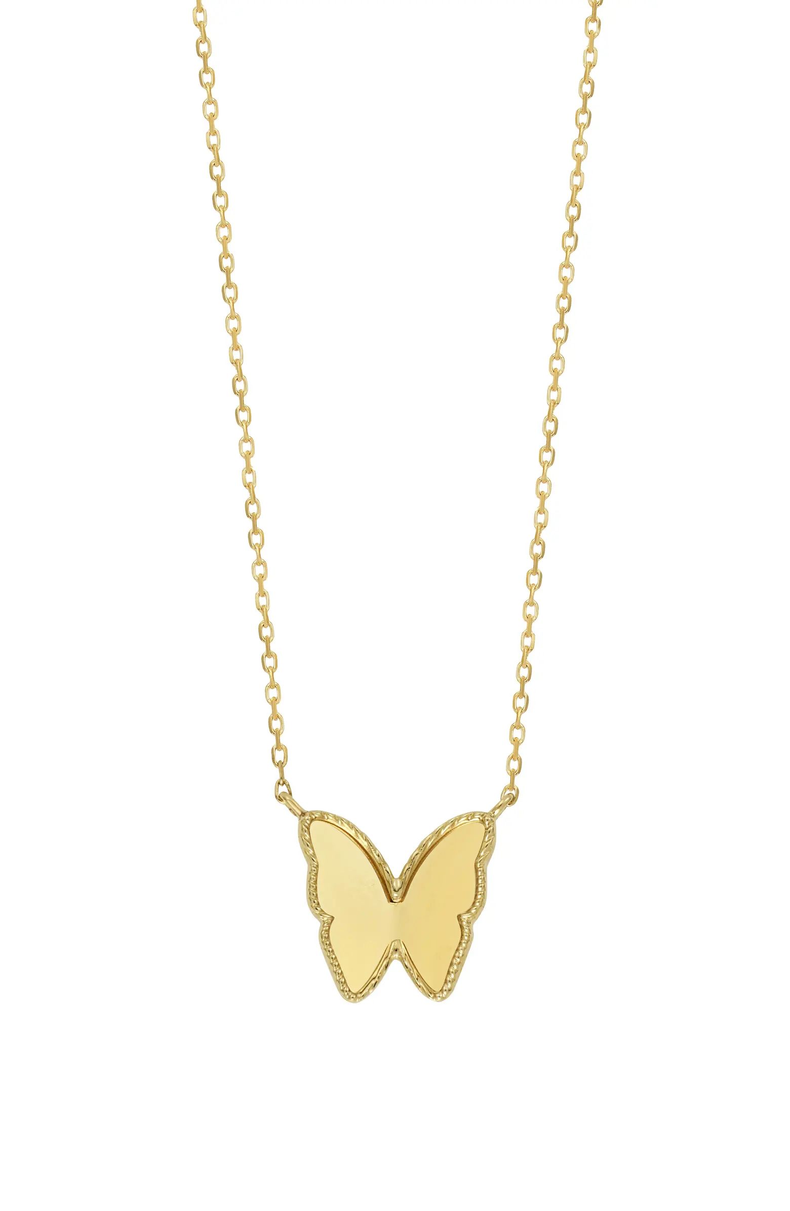 14K Gold Butterfly Pendant Necklace | Nordstrom
