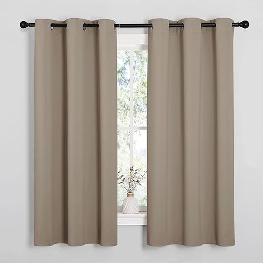 NICETOWN Sleek Blackout Curtains 63 inches Length for Small Windows, Noise Reducing and Block Dra... | Amazon (US)