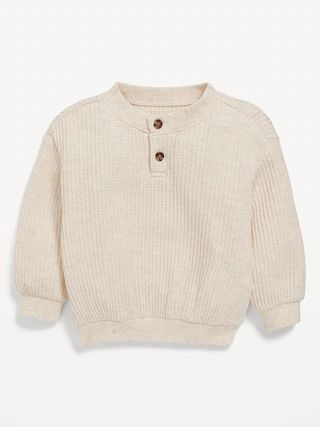 Unisex Thermal-Knit Henley Crew-Neck Sweatshirt for Baby | Old Navy (CA)