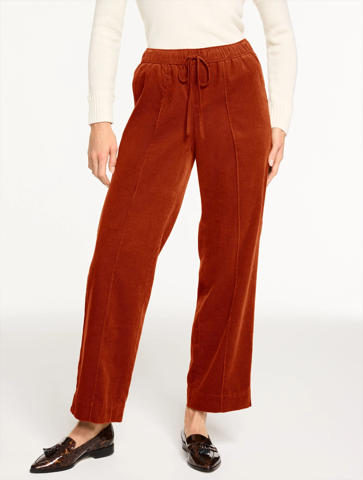 Straight Leg Pull-On Corduroy Pants | Talbots