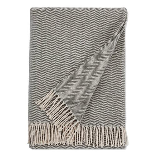 Sferra Modern Celine Cotton Throw - Charcoal | Kathy Kuo Home