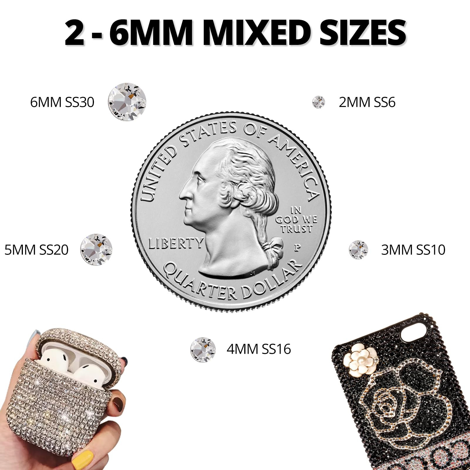 33000Pcs Metallic Gold Rhinestones for Bedazzling, Bedazzler Kit with Flatback Craft Rhinestones ... | Amazon (US)