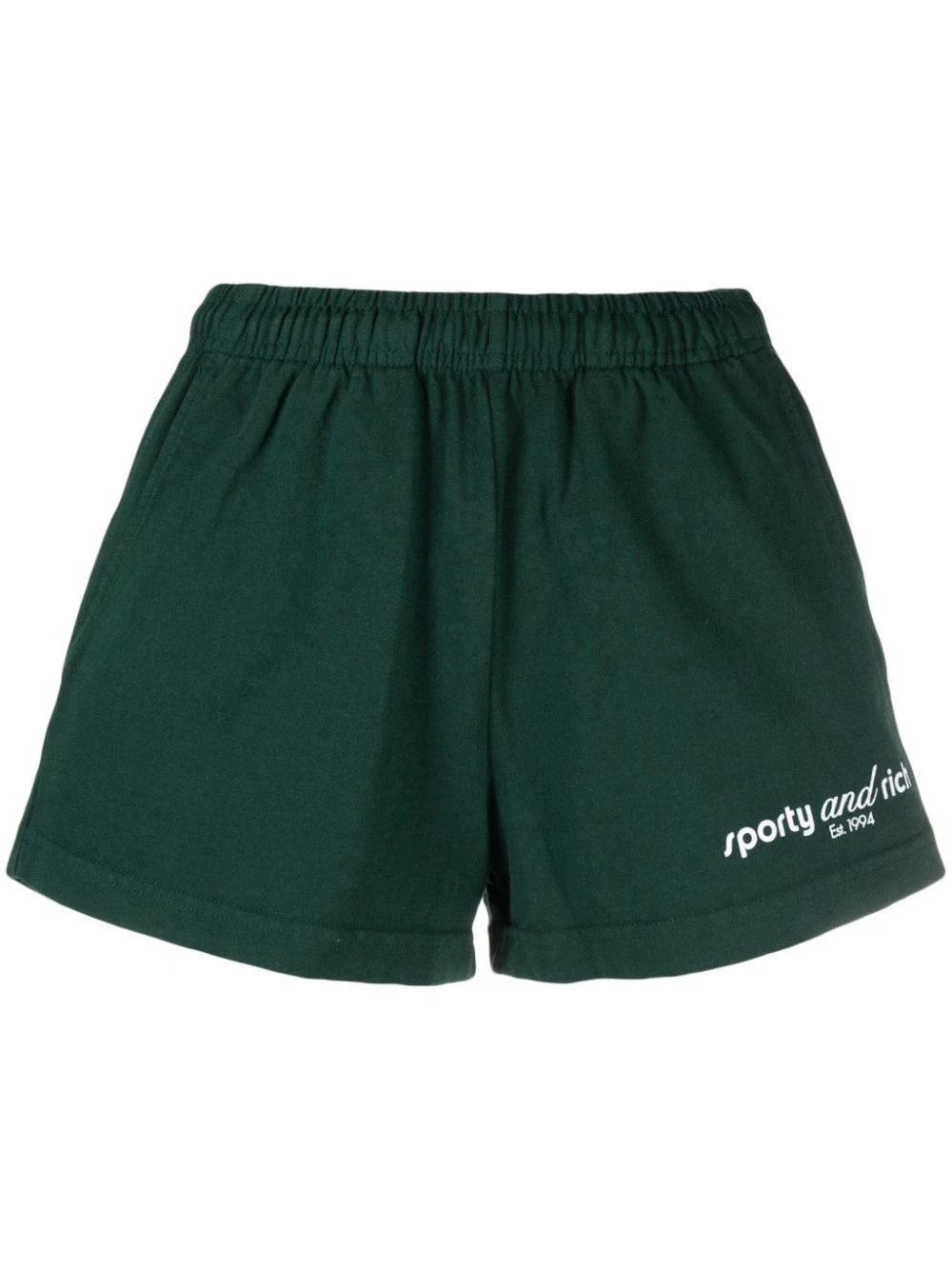 Sporty & Rich logo-print track shorts - Green | Farfetch Global