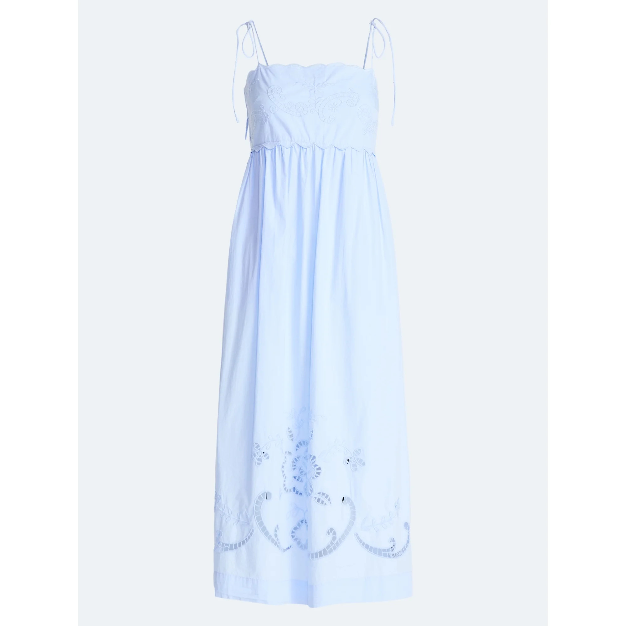 Free Assembly Women’s Embroidered Cotton Midi Dress, Sizes XS-XXL | Walmart (US)
