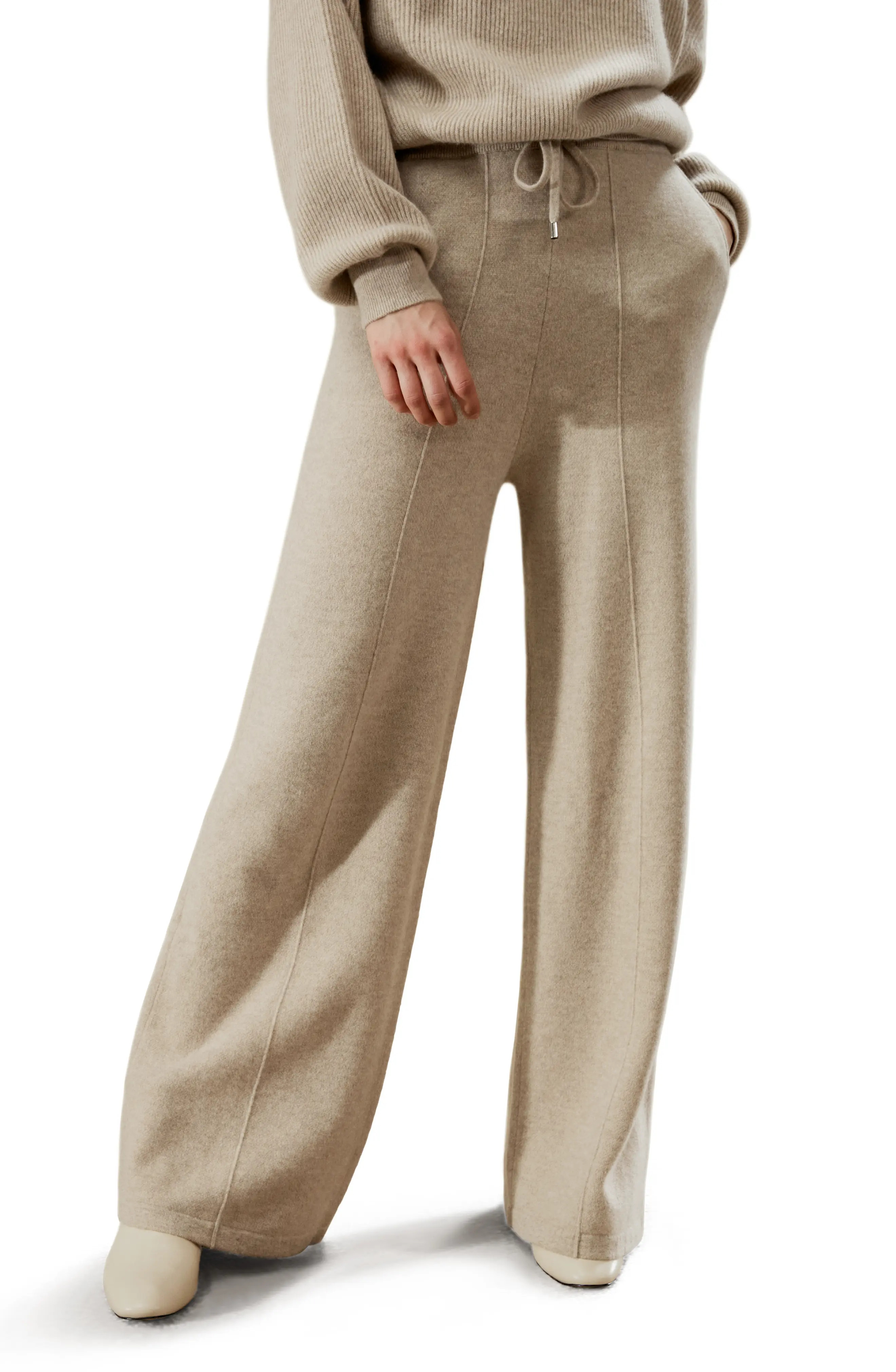 Lilysilk Fluid Cashmere Sweatpants in Beige at Nordstrom, Size Small | Nordstrom