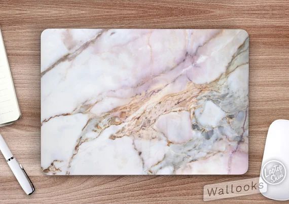 Light Pink Natural Marble Texture Laptop Skin, Macbook Skin, Computer Decal Sticker Full Coverage... | Etsy (US)