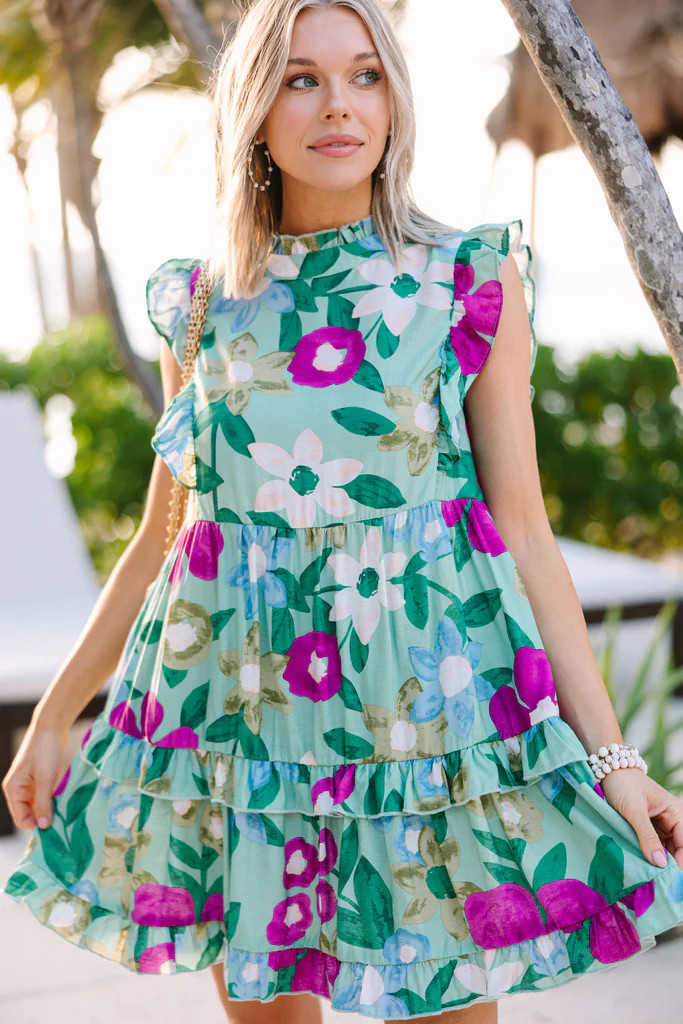 A True Beauty Sage Green Floral Dress | The Mint Julep Boutique