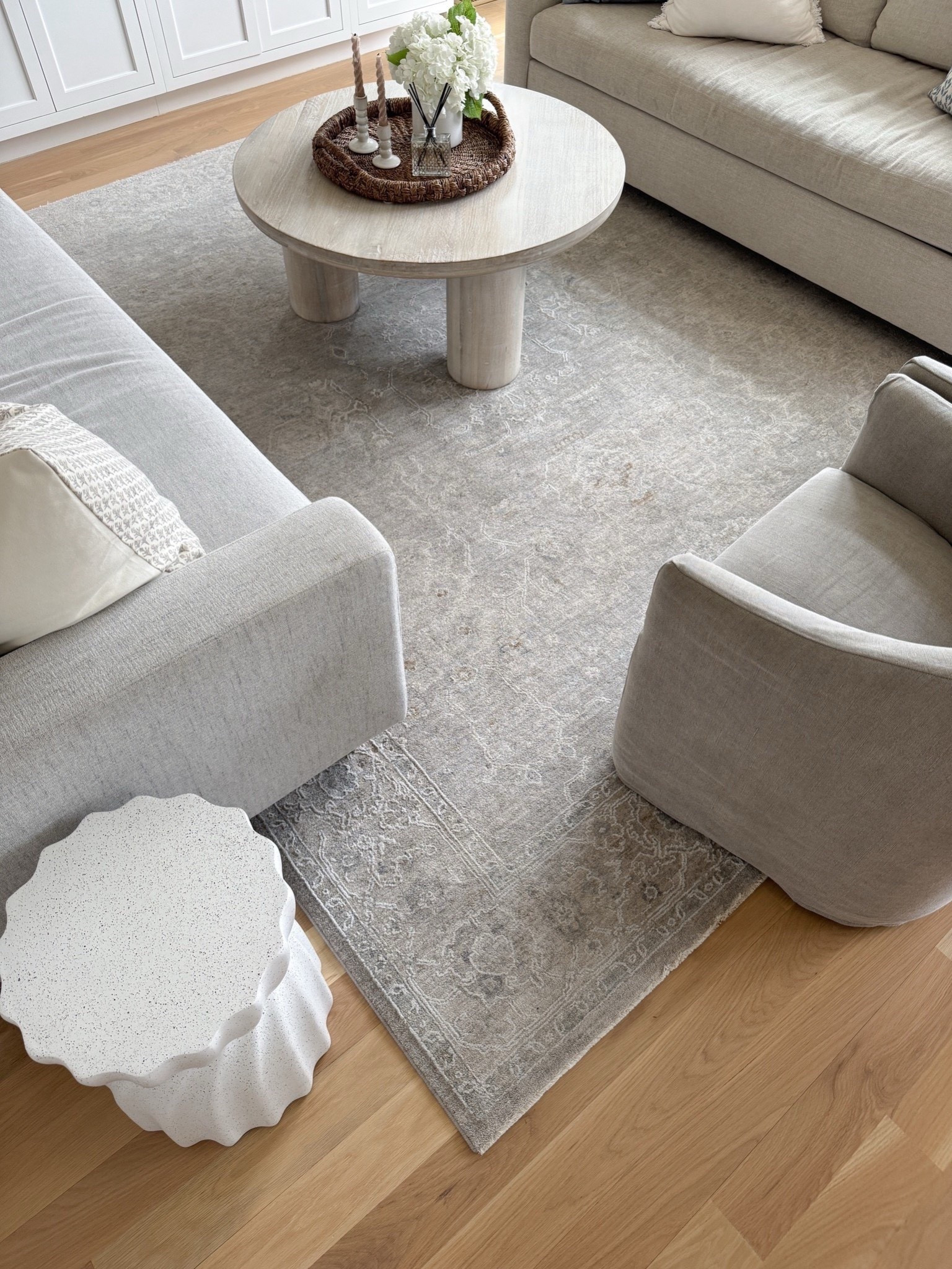 Modern side table, modern coastal, gray sofa, chambray linen pillow cover, gray neutral rug, living room design, coastal decor 



#LTKdayinmylife #LTKHome