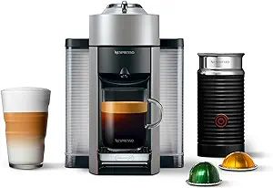 Nespresso Vertuo Coffee and Espresso Machine by De'Longhi with Milk Frother, Silver | Amazon (US)