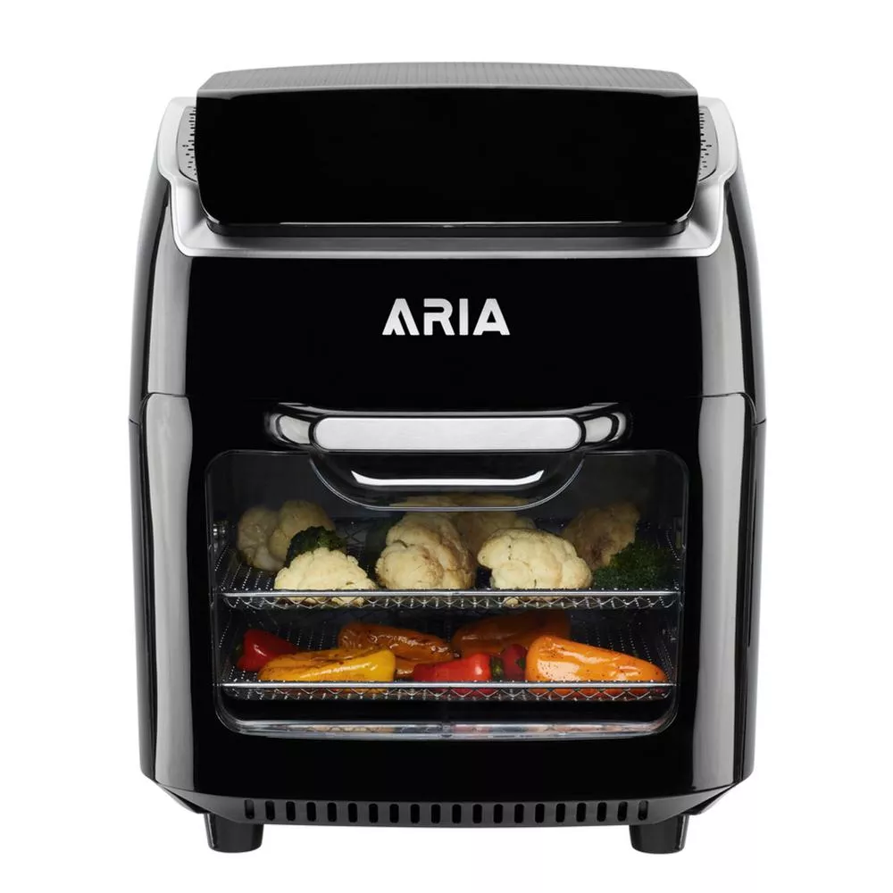 Aria 7 qt. Ceramic Family-Size Air Fryer with Accessories and Full Color Recipe Book