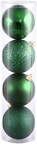 Vickerman 6" Emerald 4-Finish Ball Ornament Assortment, 4 per Box | Amazon (US)