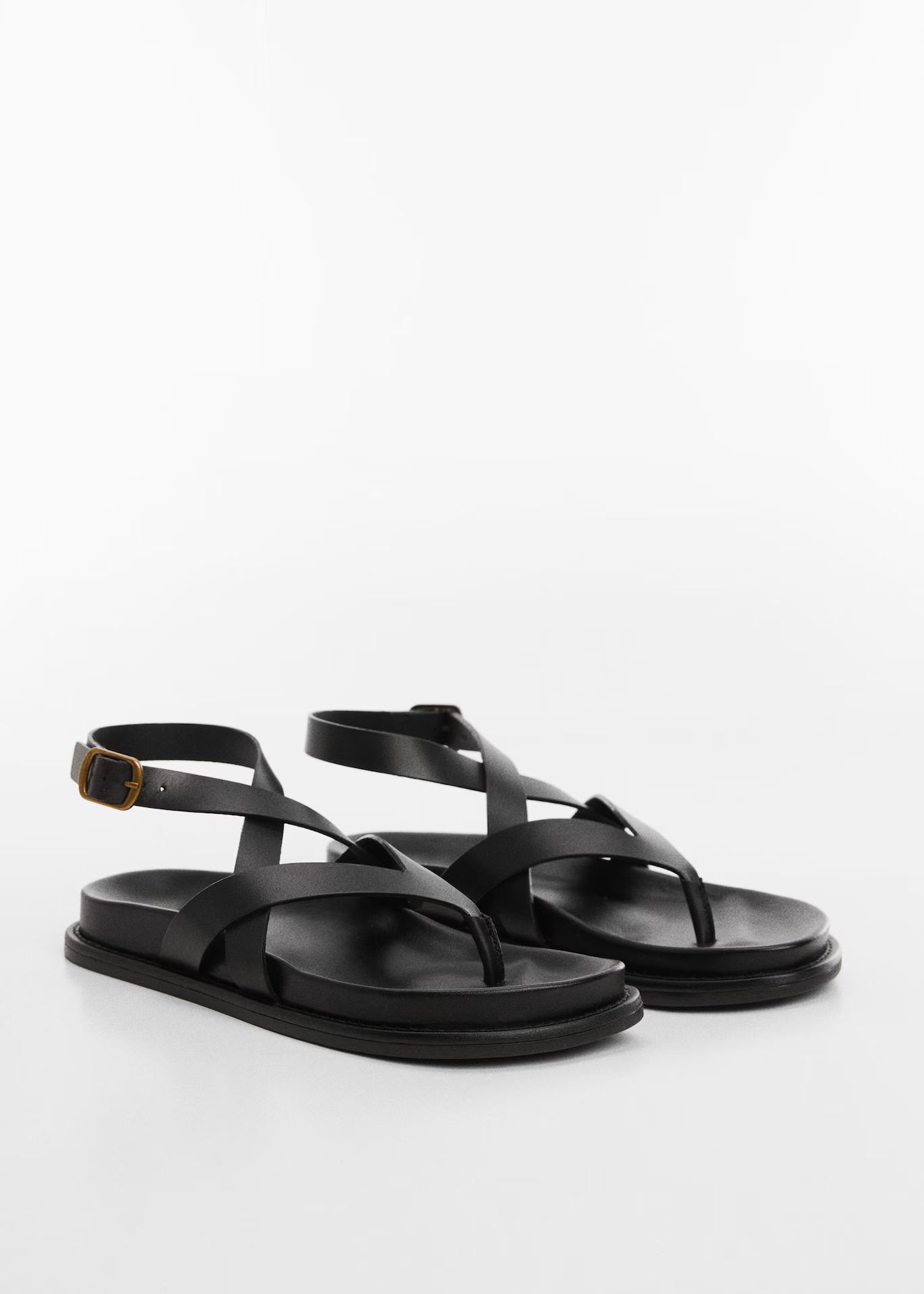 Leather strap sandals -  Women | Mango USA | MANGO (US)
