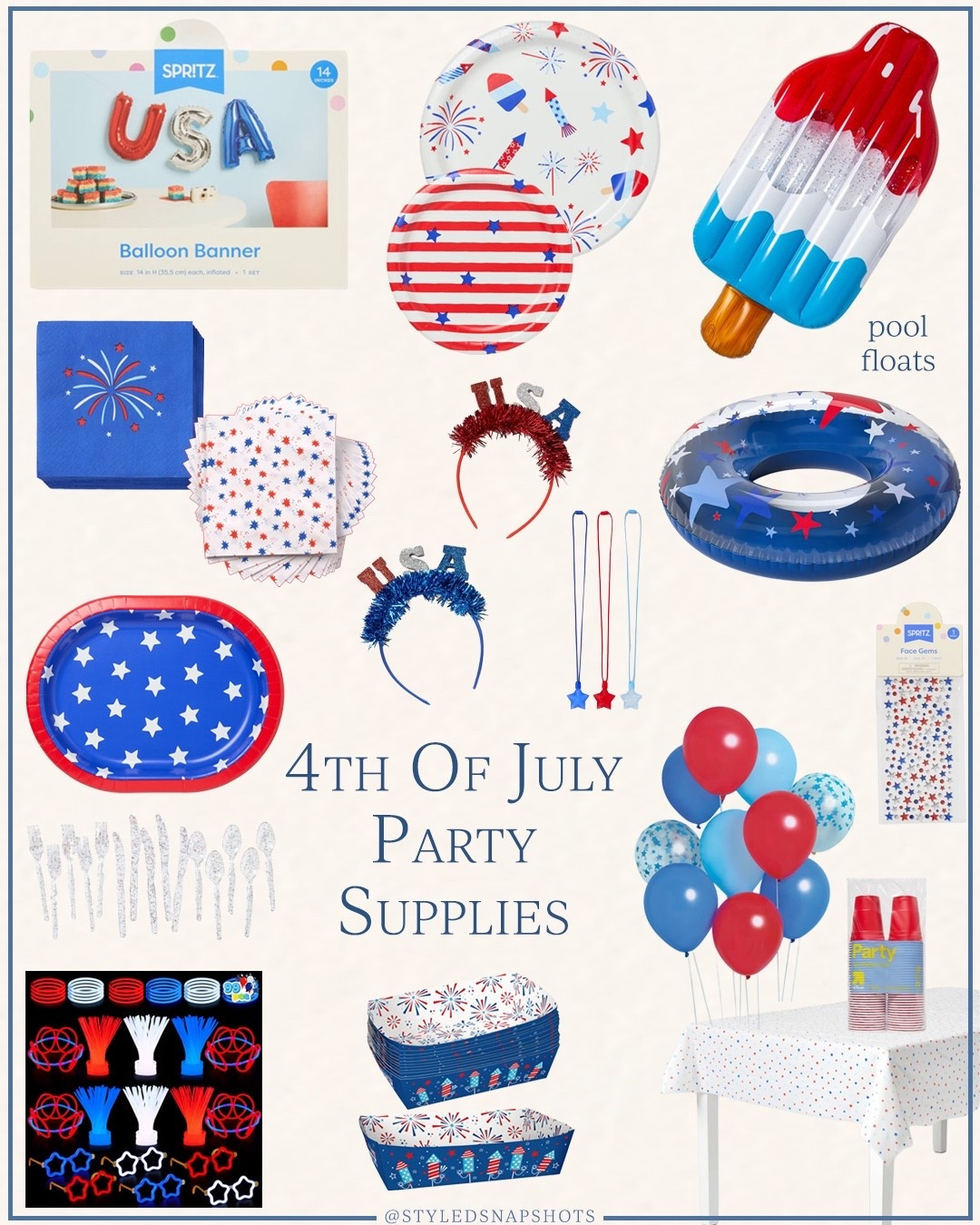 4th of July pool party supplies