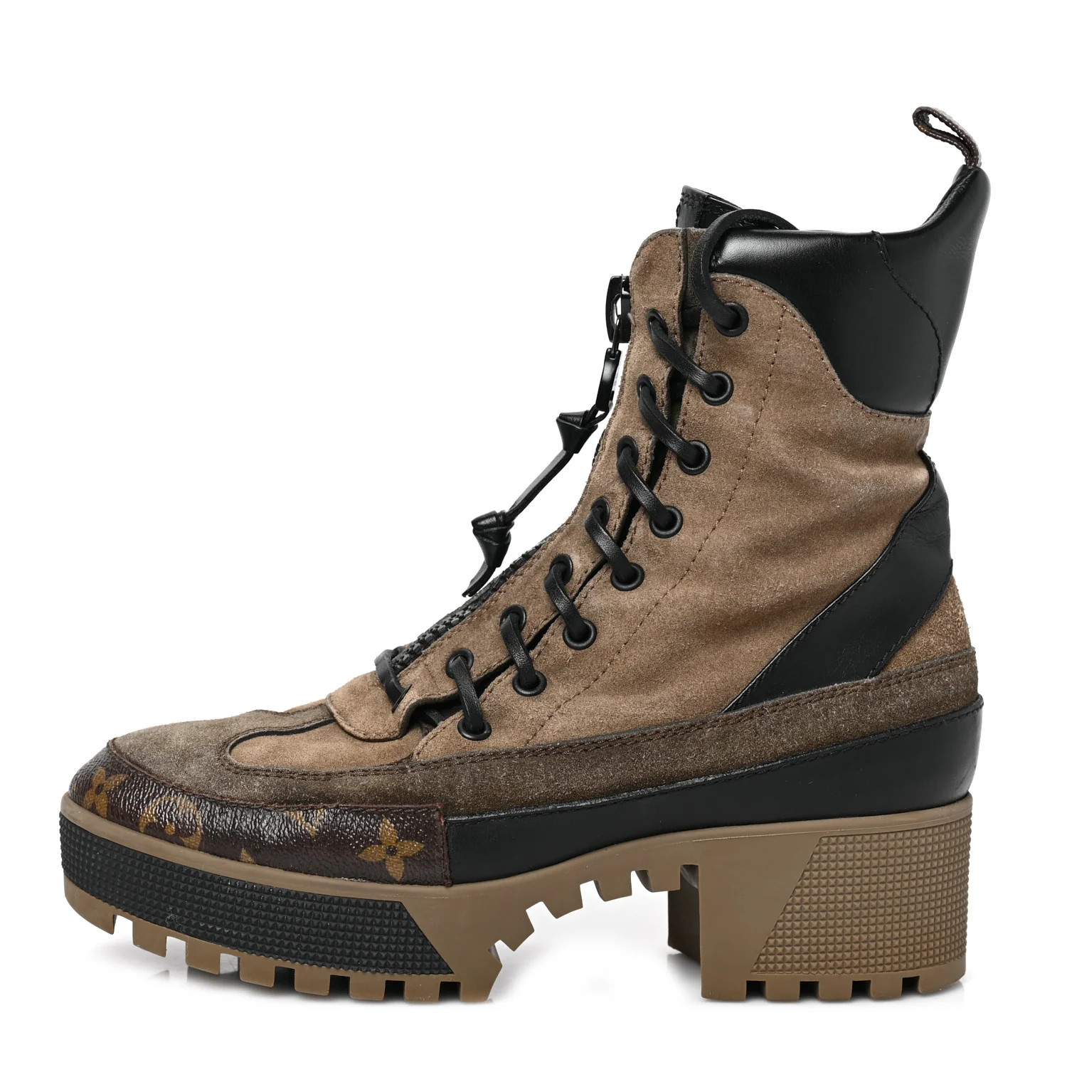 Suede Calfskin Monogram Laureate Platform Desert Boots 39 Taupe | FASHIONPHILE (US)