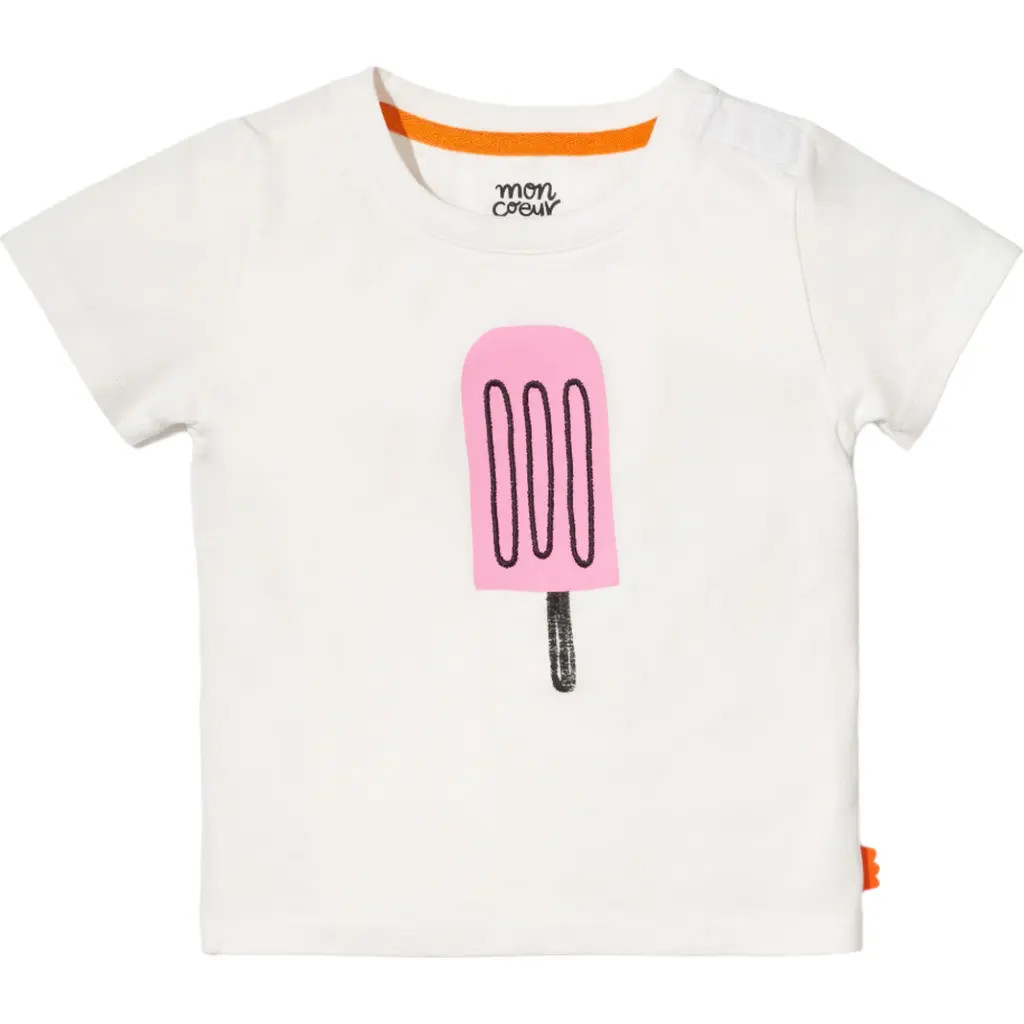 Mon Coeur Kids' Ice Pop Graphic T-Shirt in Natural/Pink at Nordstrom, Size 6Y | Nordstrom