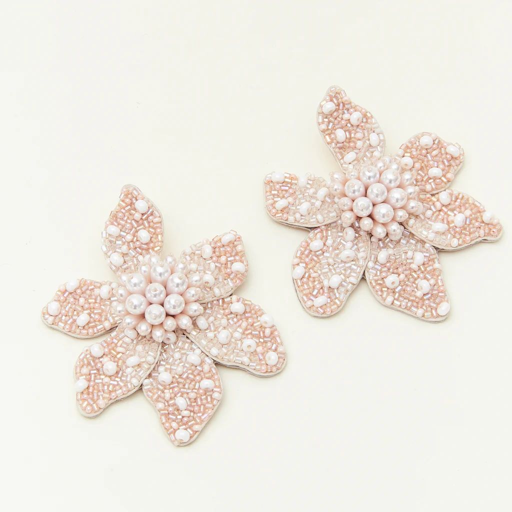 Camellia Pearl Earrings Blush | Mignonne Gavigan