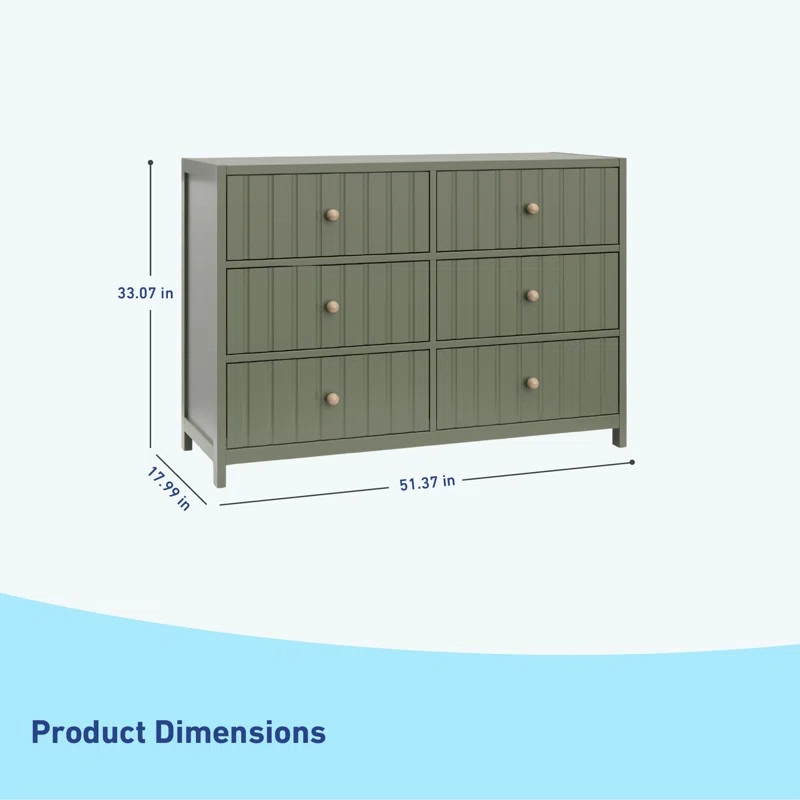 Teddi 6 Drawer Double Dresser | Wayfair North America
