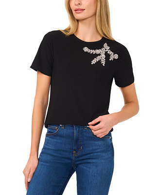 CeCe Women's Embellished Tee - Macy's | Macy's