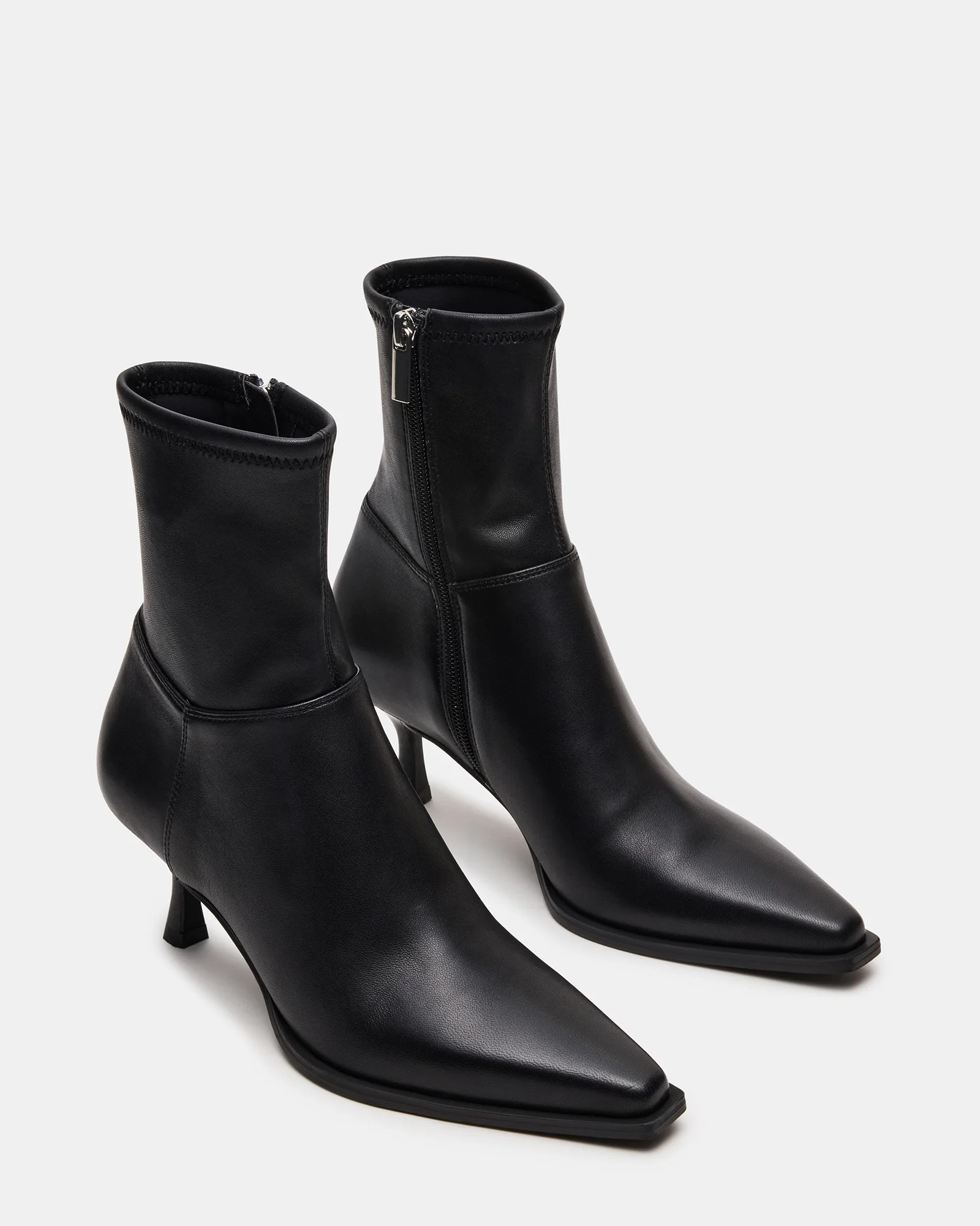 STASIA Black Pointed-Toe Kitten Heel Women's Ankle Boot | Steve Madden (US)
