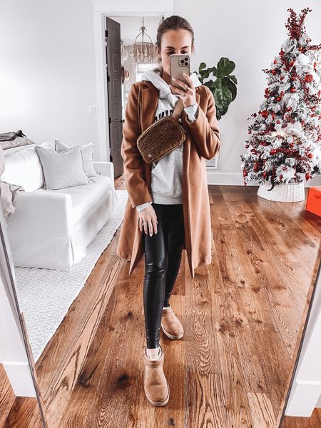 Perfect casual outfit for winter. Great for running errands, mom duty, school pick up, etc. wearing XS in sweatshirt and faux leather leggings. Boots run TTS.

#uggultraminis #casualoutfit #momoutfit

#LTKSeasonal #LTKFind #LTKshoecrush