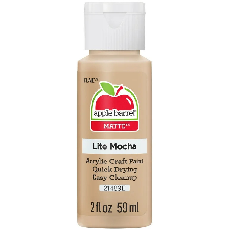Apple Barrel Acrylic Craft Paint, Matte Finish, Lite Mocha, 2 fl oz | Walmart (US)