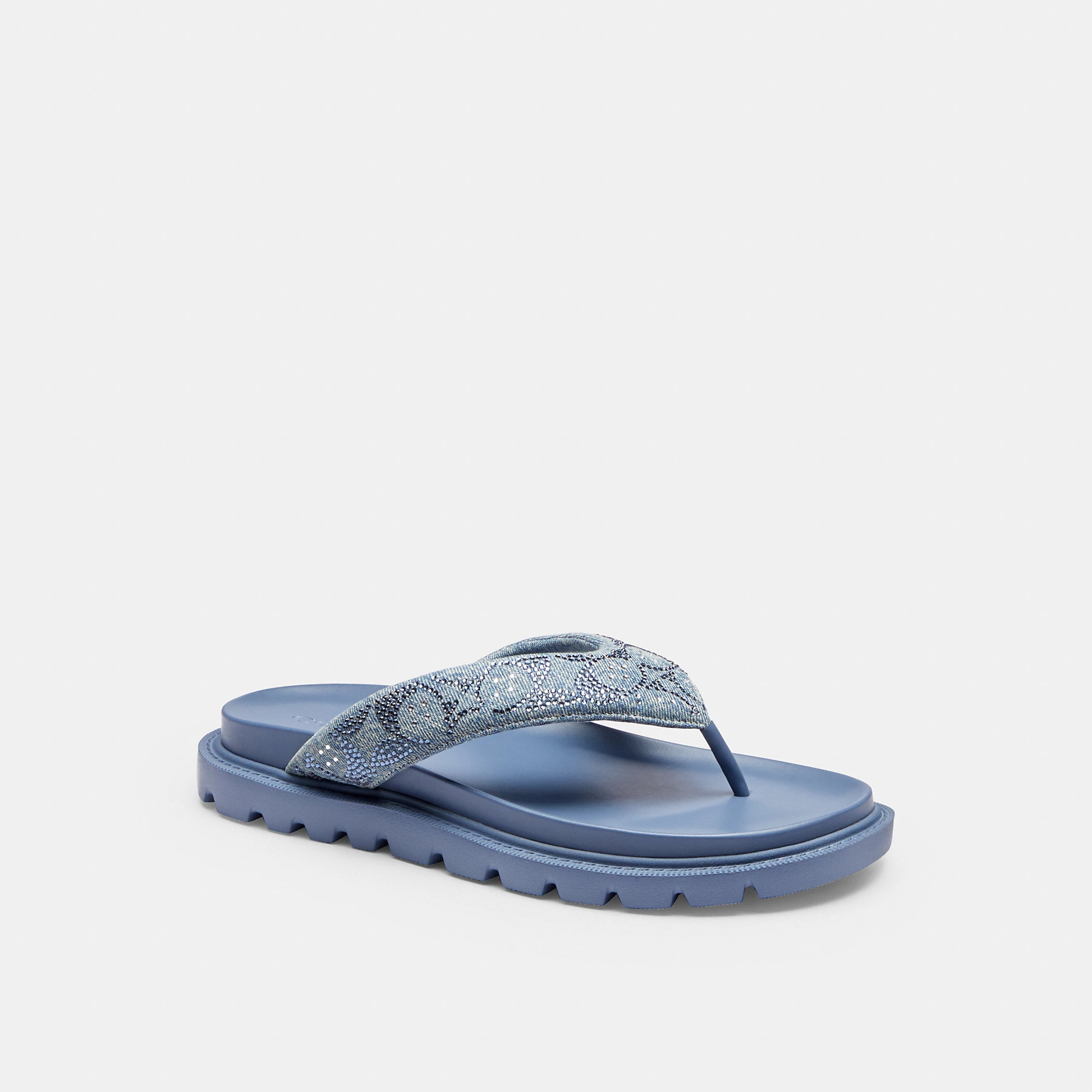 Brynn Thong Sandal In Crystal Signature Denim | Coach (US)