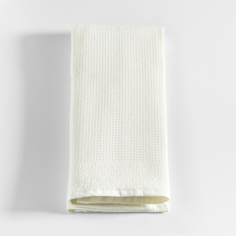 Ivory Organic Waffle Personalized Kids Hand Towel + Reviews | Crate & Kids | Crate & Barrel