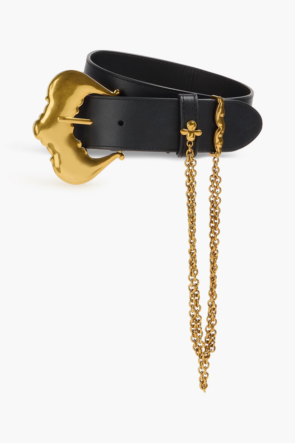 Chain-embellished leather belt | The Outnet (UK and Europe)
