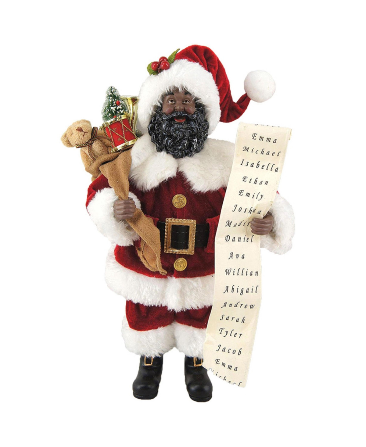 Santa's Workshop 12" African American Santa with His List - Red | Macy's