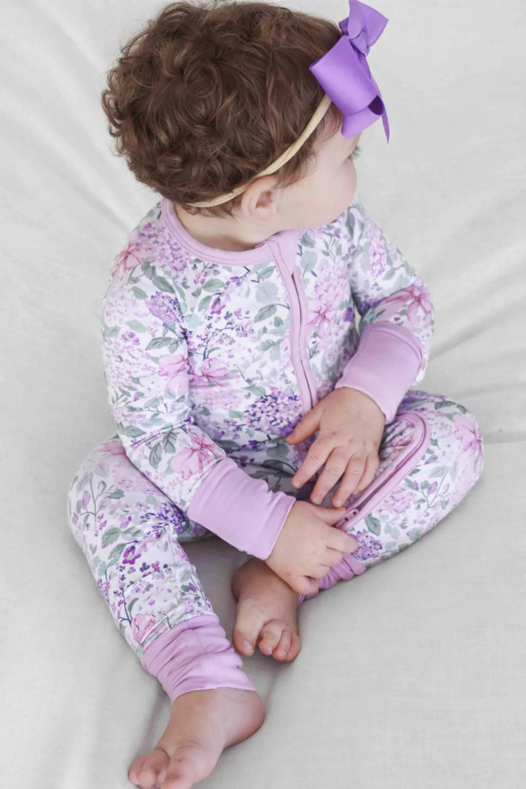 Convertible Zip Romper | Lavender Lullaby | Caden Lane