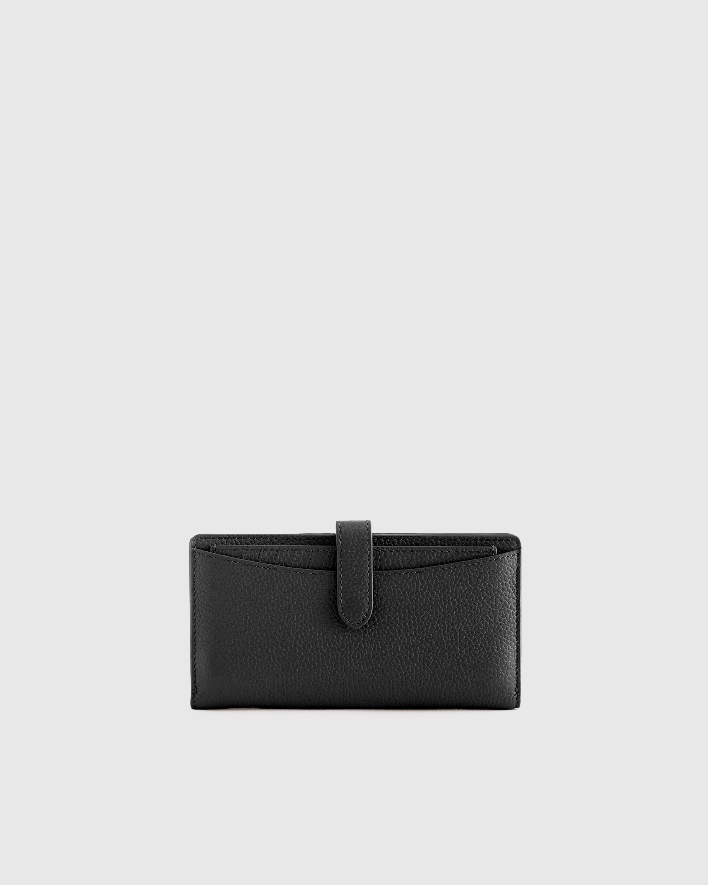 Quince | Women's Italian Pebbled Leather Bifold 2-in-1 Wallet in Black, Italian Leather | Quince