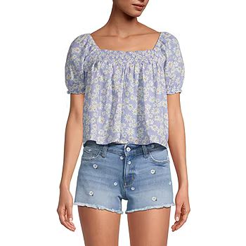 Arizona Womens Short Sleeve Peasant Top | JCPenney