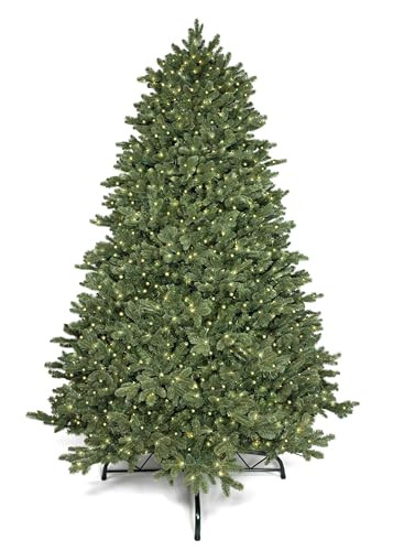 KING OF CHRISTMAS 9ft Pre-Lit Artificial Full Christmas Tree with 2000 Warm White & Multi Color LED Lights, Aspen Fir Prelit Christmas Tree with Lights, Hinged Sections, 7304 Branch Tips, Metal Stand | Amazon (US)