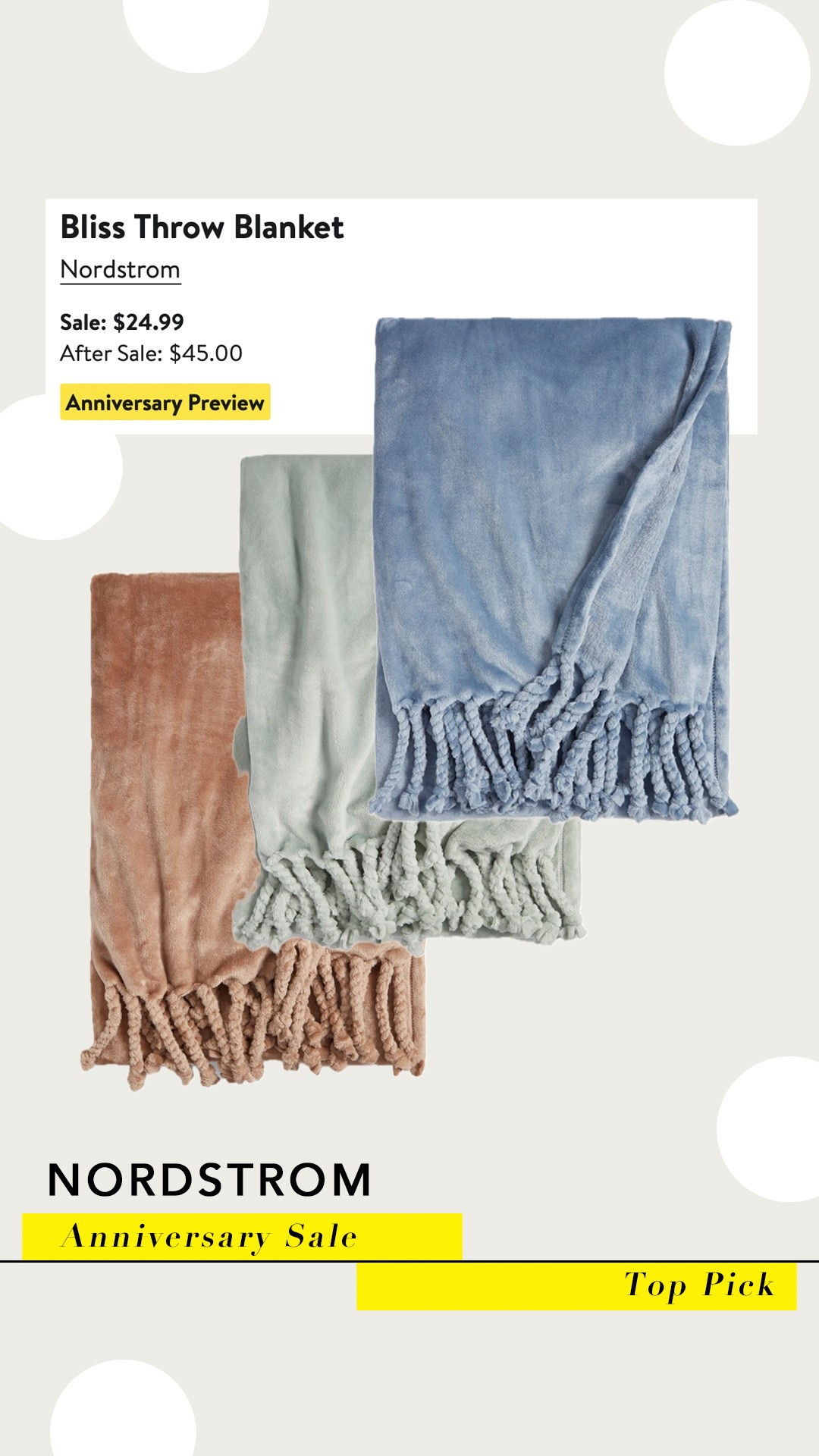 NSALE TOP PICKS / I grab this silky soft, throw blanket every year! So cozy in the absolute best gift at this price point! ￼

#LTKSaleAlert #LTKOver40 #LTKSeasonal