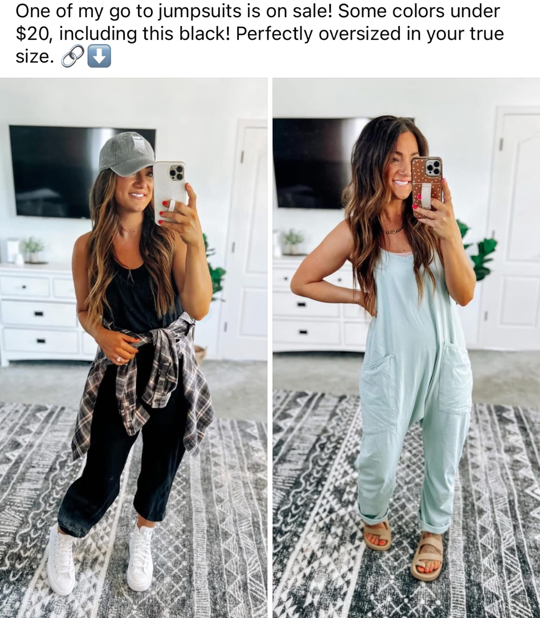 My Anrabess black jumpsuit is currently on sale and under $20! These are both great look for less options! Style them for Spring and going into Summer! Perfectly oversized in your true size

#LTKSaleAlert #LTKSeasonal #LTKStyleTip