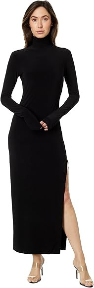 Norma Kamali Women's Long Sleeve Turtleneck Side Slit Gown | Amazon (US)