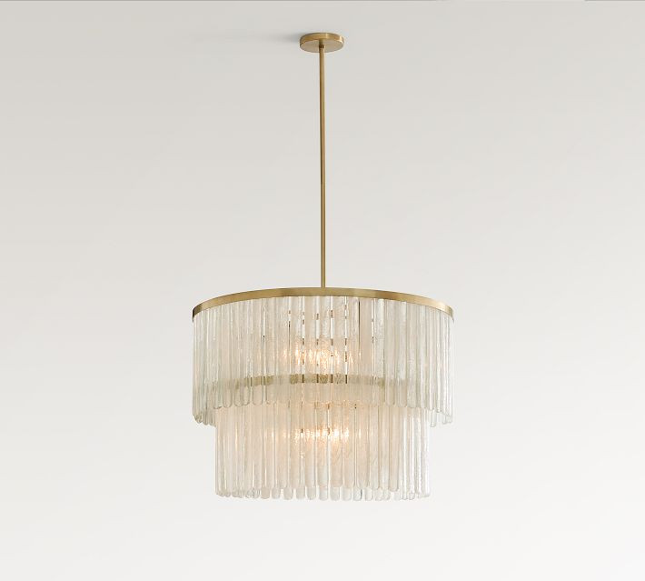 Kiara Tiered Glass Round Chandelier (24"-30") | Pottery Barn (US)