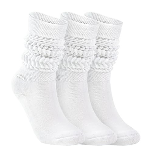 todaysunny Slouch Socks for Woman 3 Pack Scrunch Socks Soft High Boot Socks Warm Thick Knit Woman Long Socks | Amazon (US)