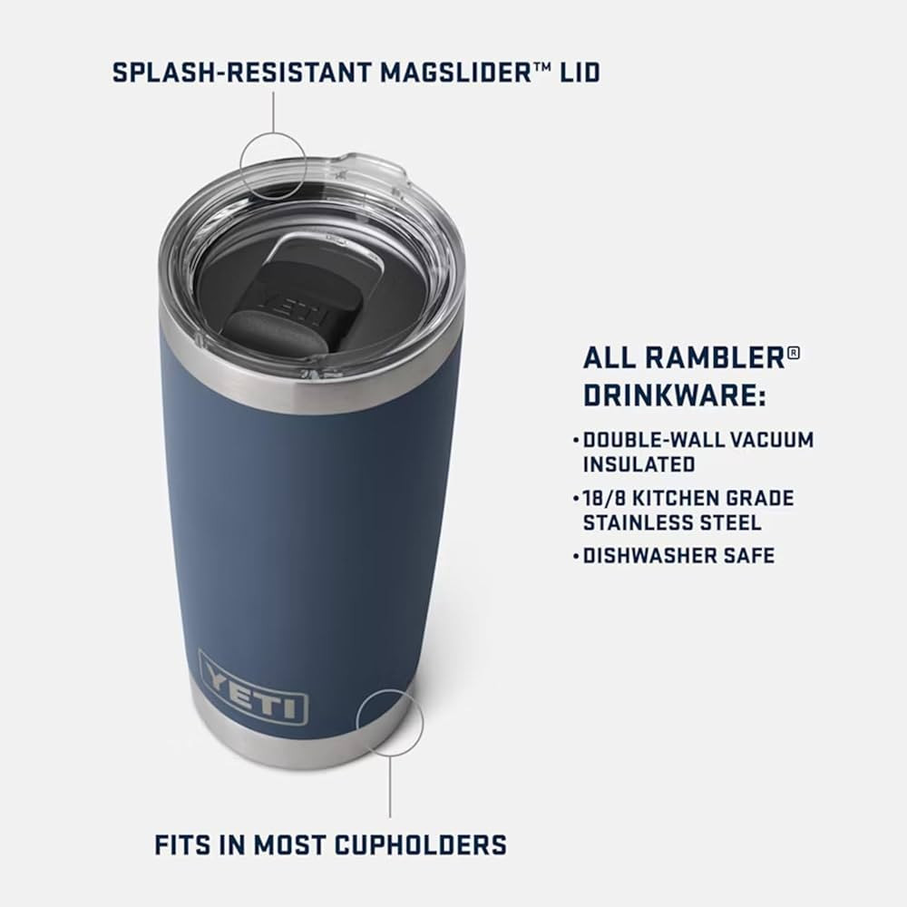 YETI Rambler 20 oz Stainless Steel Vacuum Insulated Tumbler w/MagSlider Lid | Amazon (US)