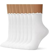 ANDERE ARTE Womens Ruffle Ankle Socks Cute Lettuce Edge Crew Socks for Women | Amazon (US)