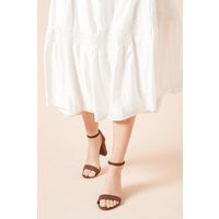 Womens Spark High Block Heel Sandals - Brown - 7 | boohoo (US & Canada)