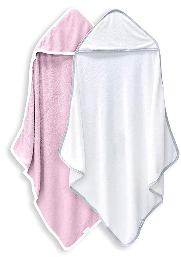 2 Pack Premium Bamboo Baby Bath Towel - Ultra Soft Hooded Towels for Babies,Toddler,Infant - Newb... | Amazon (US)