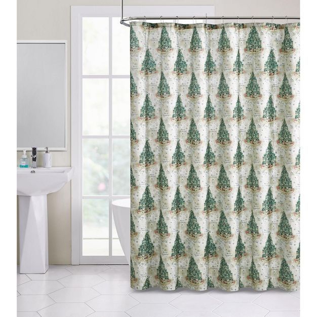 Kate Aurora Holiday Classic Merry Christmas Trees & Gifts Fabric Shower Curtain | Target