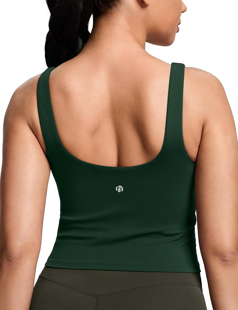 HeyNuts Zeal Bra Womens Scoop Neck Longline Sports Bras, U Back Workout Yoga Crop Tank Tops Padde... | Amazon (US)